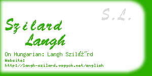 szilard langh business card